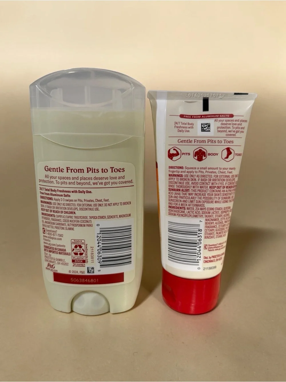 Old Spice Men’s Total Body Mandarin + Sandalwood Deodorant Stick & Cream Lot